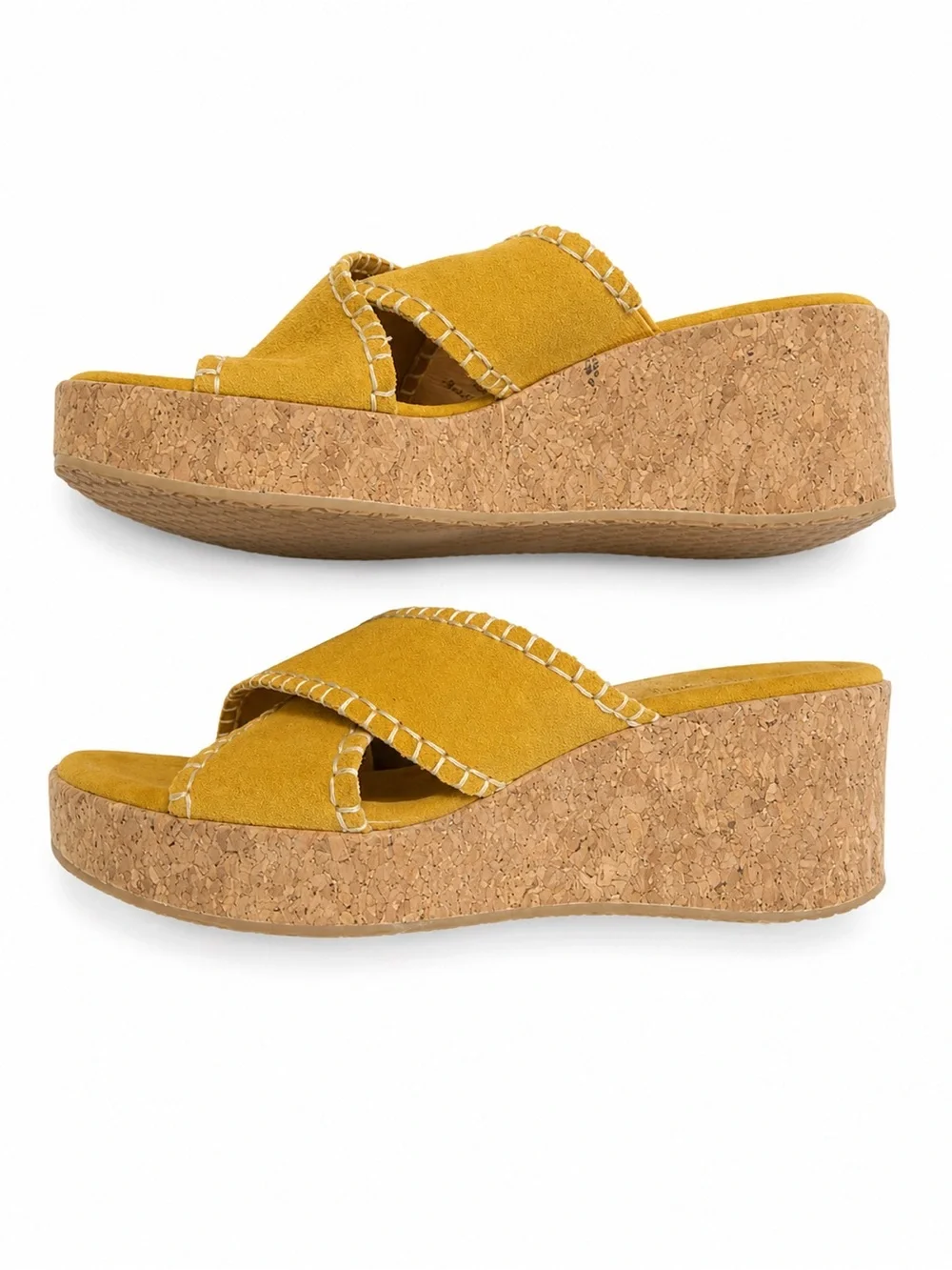 Donald J. Pliner Mustard Suede Crisscross Slide Mules 9M